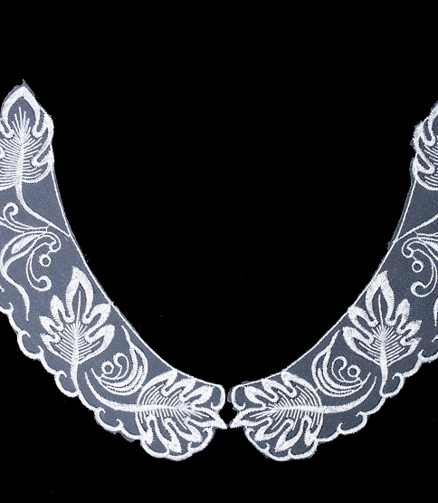 Organza Lace Collar White 40152 - Click Image to Close